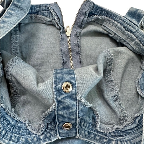 Nina Rossi Jean Overall Mini Dress Size Medium - Picture 10 of 11